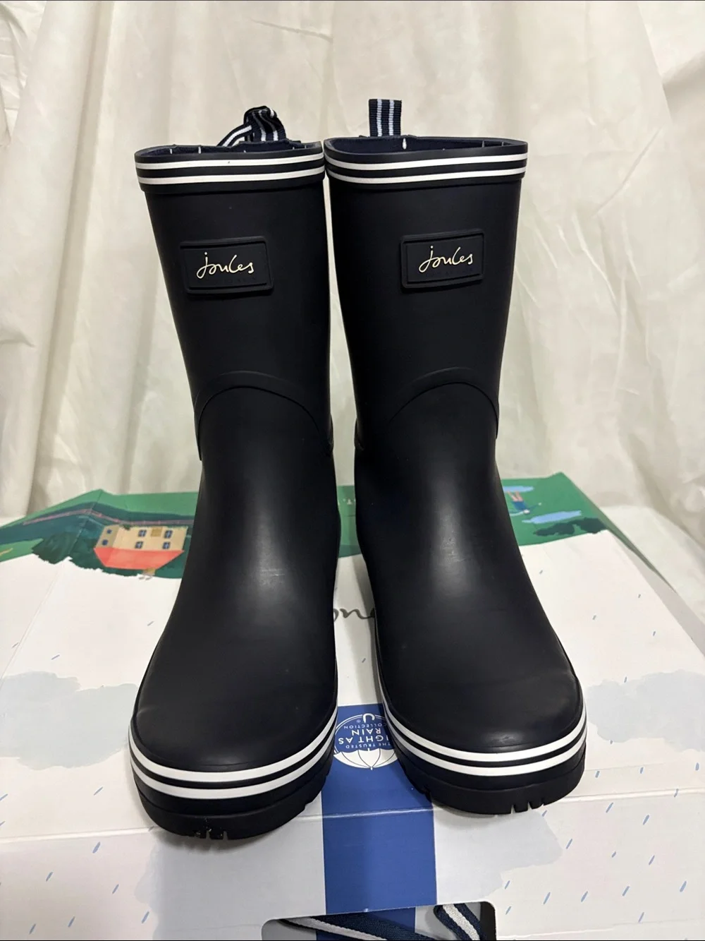Joules Navy Rain Boots Size US 9 NWT